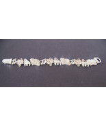 Musical Notes &amp; Keys Piano Silver Tone 7.5&quot; Bracelet W/Magnetic Clasp - £6.20 GBP
