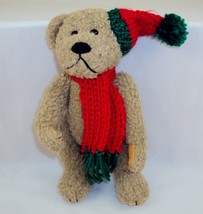 Christmas Bear Plush Toy From T. Annie&#39;s Bears ~ With Knit Cap &amp; Scarf - £11.52 GBP