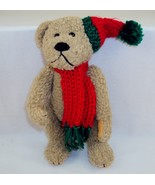 Christmas Bear Plush Toy From T. Annie&#39;s Bears ~ With Knit Cap &amp; Scarf - £11.68 GBP