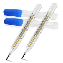 Clinical Glass Thermometer for Underarm 2PCS Classic Non Digital Thermometer for - £36.26 GBP