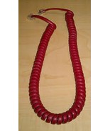Red Coiled Phone Telephone Handset Cord Cable w/ RJ11 Connectors - £2.45 GBP