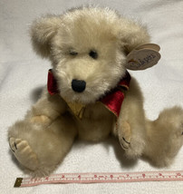 Vintage WishPets &quot;Theodore&quot; 9&quot; Plush Teddy Bear (Item #13002) w/ Red/Gol... - $19.80