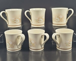 (8) Royal Doulton Florinda Mugs Set Vintage White Floral Coffee Cups Eng... - $98.67