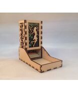 Fairy Dice Tower and Tray Green Acrylic Window COMPACT DESIGN Laser Cut MDF - $29.69