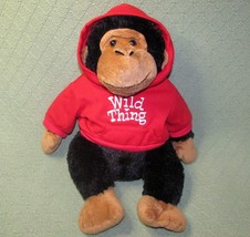 17" Dan Dee Gorilla Wild Thing Plush Black Brown Ape Red Hoody Stuffed Animal - £17.98 GBP
