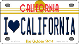 I Love California Golden Novelty Mini Metal License Plate Tag - £11.95 GBP