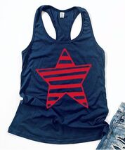 MSRP $32 Party On! Navy Stripe Star Racerback Tank Navy Size 2XL NWOT - €4,78 EUR