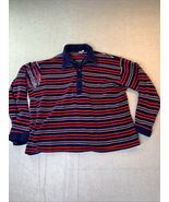 Vintage Centura Polo Long Sleeve Terry Cloth Striped Shirt USA L Damage ... - $35.21 CAD