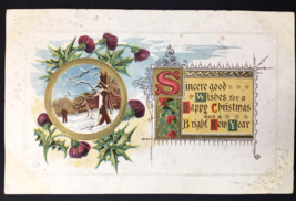 Vintage Postcard 1913 Sincere Good Wishes For A Merry Christmas &amp; Happy New Year - £3.24 GBP
