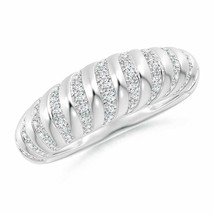 ANGARA Diamond Ribbed Statement Ring, Girls in 14K Gold (Grade-GVS2, 0.48 Ctw) - £1,124.02 GBP