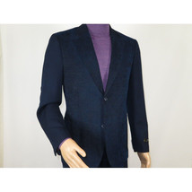 Men ZACCHI Velour Velveteen Hounds tooth Blazer Sport Coat DUANE 74521 Navy Blue image 12