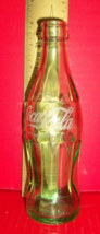 Home Treasure Glass Ad Coke Soda Bottle Green Coca-Cola Iowa Beverage Glassware - £14.88 GBP