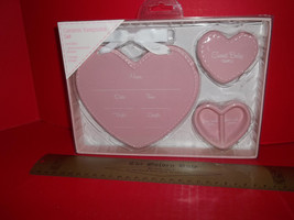 Home Gift Baby Girl Keepsake Set Ceramic Announcement Plaque Pink Trinket Holder - £18.75 GBP