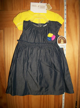 Carter Baby Clothes 3M-6M Newborn Girl Yellow Sweater Outfit Blue Denim Dress - £15.17 GBP