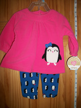 Carter Baby Clothes 3M-6M Newborn Girl Blue Pant Outfit Bird Pink Penguin Top - £12.85 GBP