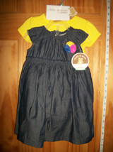 Carter Baby Clothes 6M-9M Newborn Girl Sweater Outfit Yellow Blue Denim Dress - $18.99