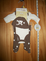 Carter Baby Clothes Preemie Puppy Dog Pant Outfit Hat Awesome Brother Brown Set - £12.76 GBP