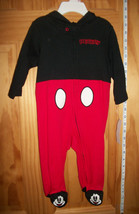 Disney Baby Clothes 6M-9M Mickey Mouse Newborn Footed Hoodie Playsuit Co... - £11.25 GBP