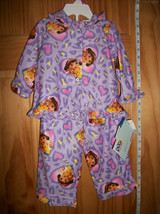 Dora The Explorer Baby Clothes 12M Purple Pajamas PJ Sleep Wear Nick Pants Set - £12.66 GBP