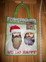 Duck Dynasty Christmas Tote Holiday Ho Ho Happy Zippered Handled Eco Treat Sack - £7.50 GBP