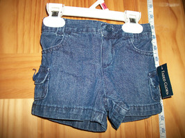 Faded Glory Baby Clothes 12M Infant Girl Shorts Blue Denim Jean Pull-up Bottoms - £7.41 GBP