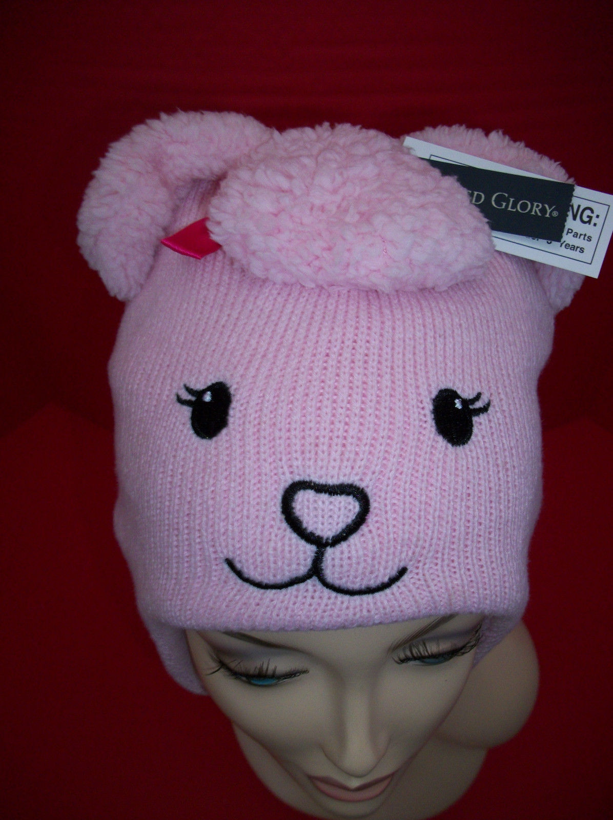 Faded Glory Baby Clothes Kid Toddler Cold Weather Gear Hat Pink Poodle Puppy Cap - $9.49