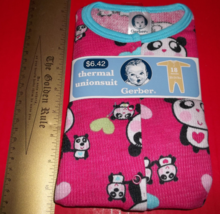 Fashion Gift Gerber Baby Clothes 18M Infant Thermal Creeper Pink Panda Unionsuit - £5.22 GBP