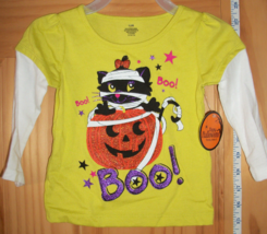 Fashion Holiday Baby Clothes 12M Tee Shirt Cat Halloween Sparkle Pumpkin Boo Top - $9.49