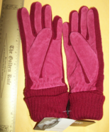 Jaclyn Smith Women Clothes S/M Red Suede Driving Gloves 3M Thinsulate Fa... - $25.86 CAD