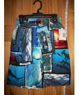 Joe Boxer Boy Clothes Size 8 Medium Swimwear Shark Swim Trunks Blue Bath... - $18.99