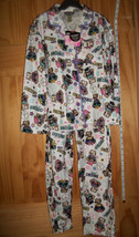 Joe Boxer Girl Clothes S 6/6X Small Pajama Set White Cheerio Puppy Sleepwear PJs - £12.82 GBP