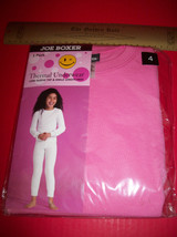 Joe Boxer Girl Clothes 4 Thermal Underwear Set Solid Pink Top Pant Bottoms New - £8.34 GBP