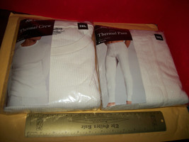 Joe Boxer Men Clothes 3XL Thermal Underwear Set White Crew Shirt Top Pant Bottom - £21.12 GBP