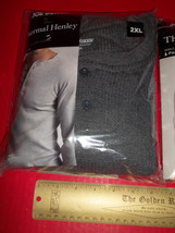 Joe Boxer Men Clothes 2XL Thermal Underwear Dark Gray Henley Shirt Top - $13.29