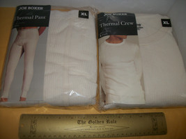 Joe Boxer Men Clothes XL Thermal Underwear Set White Crew Shirt Top Pant Bottoms - £18.21 GBP