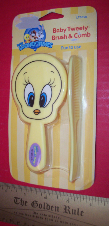 Looney Tunes Baby Gear Set Tweety Bird Haircare Comb Brush Hair Health Care Fun - $9.49