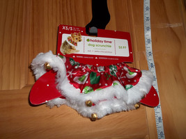 SimplyDog Pet Costume Dog Christmas Holiday Costume XS S Jingle Bells Scrunchie - £4.50 GBP