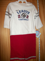 Small Wonders Baby Clothes 0M-3M Newborn Pants Outfit Set White Football Shirt - £9.69 GBP