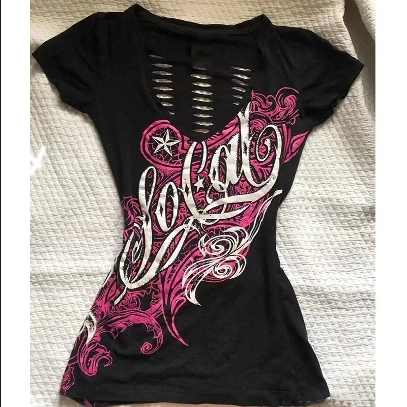 Women&#39;s Sexy 90s Gothic Graphic Vintage T-shirt - $178.11 MXN