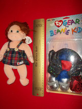 Ty Beanies Doll Set Toy Ginger Cloth Baby Girl Kid 1999 Plus Party Tyme Clothes - £15.12 GBP
