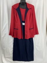 BFA Classics Size 14 Women&#39;s 2pc Jacket Dress Blue Red White - £14.27 GBP
