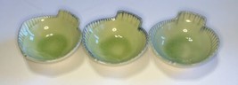 Glazed Green Ceramic Set Three Fish Serving Dishes Soy Sauce Wasabi Dipping Bowl - £15.01 GBP
