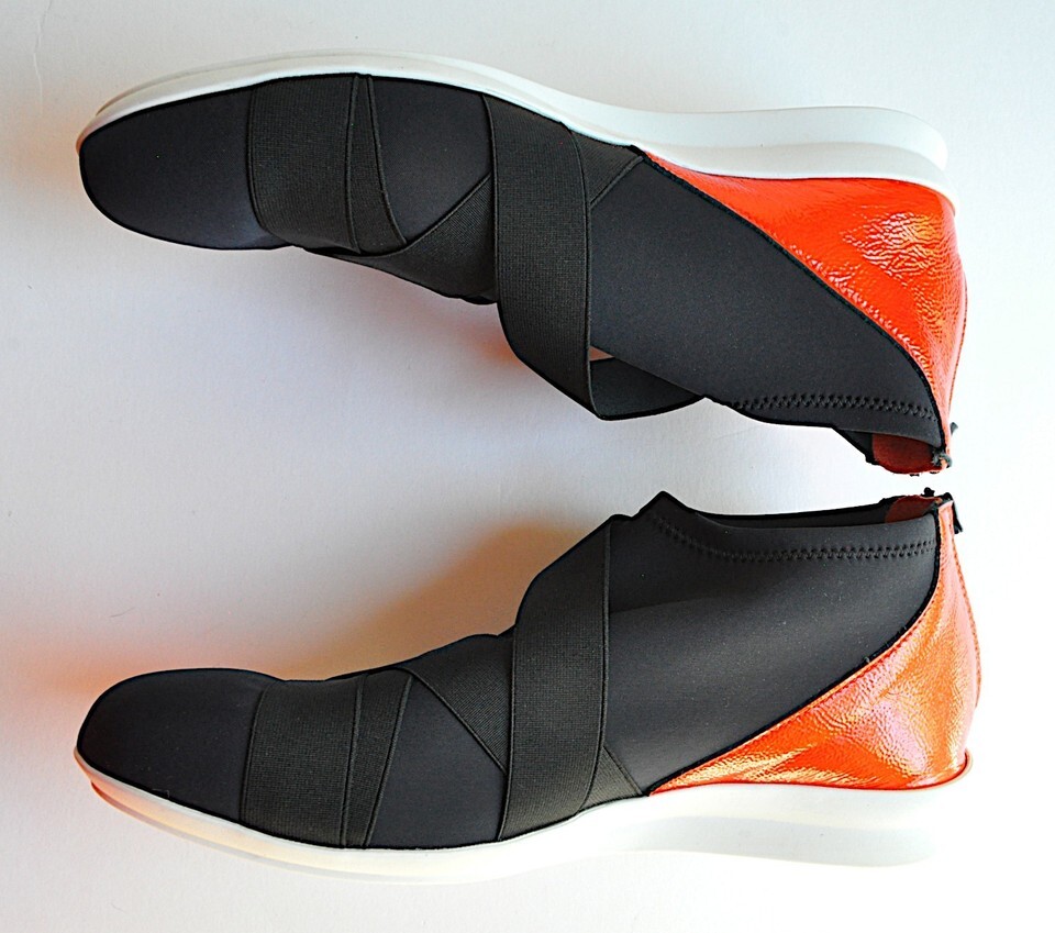 Arche Nassky Slip-on Black & Red Rear Zip Stretch Sneakers Euro Size 38 US 7 VGC Item image 6