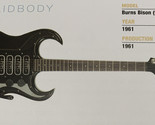 1961 Burns Bison (four pickups) Solid Body Guitar Fridge Magnet 5.25&quot;x2.... - $3.84