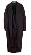 Long Haider Ackermann Cowl Neck Wool Dark Gray Coat Sz 42 Made in Belgium Women image 5