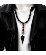 Black Onyx Arrow Beaded Pendant Necklace &amp; Bracelet Jewelry Set for Men’s  - $1,046.98 MXN