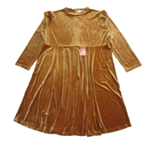 NWT Ivy City Co La La Lady in Gold Stretch Velvet Fit &amp; Flare Dress 5X - £70.60 GBP