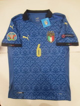 Marco Verratti #6 Italy 20/21 Euro Match Slim Blue Home Soccer Jersey 2020-2021 - £86.91 GBP