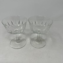 Vintage Set Of 2 Crystal Champagne, Dessert, Sherbet Stem Glasses 5&quot; Stemware - £8.46 GBP