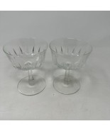 Vintage Set Of 2 Crystal Champagne, Dessert, Sherbet Stem Glasses 5&quot; Ste... - £8.52 GBP